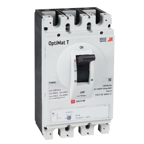Выключатель автоматический для защиты двигателя OptiMat T630R M-M 630A 3P | код 356846 | КЭАЗ