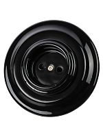 Розетка скрытой установки фарфоровая 2П+З 16А 250В черная «Болонь» TDM | код SQ1820-0222 | TDM