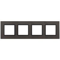 Рамка на 4 поста, стекло, Эра Elegance, серый+антр, 14-5104-32 | код Б0034540 | ЭРА
