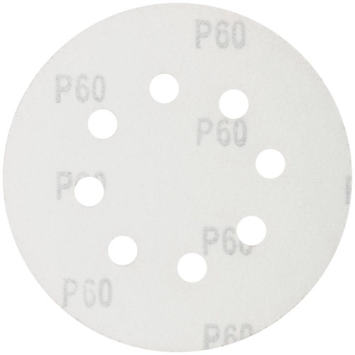 Круги шлифовальные с отверстиями (липучка), алюминий-оксидные, 125 мм, 5 шт Р 60 | код 39783 | FIT