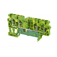 Клемма заземления пружинная 2,5 мм2 на 4 подключения SGQ2.5-2X2 | код 2102090000 | Elmex