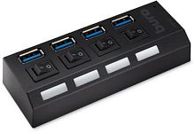 Разветвитель USB 3.0 Buro BU-HUB4-U3.0-L 4порт. черный | код 389737 | BURO