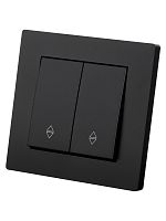 Выключатель на 2 направления 2 кл. 10А черный Сенеж TDM | код SQ1816-0307 | TDM