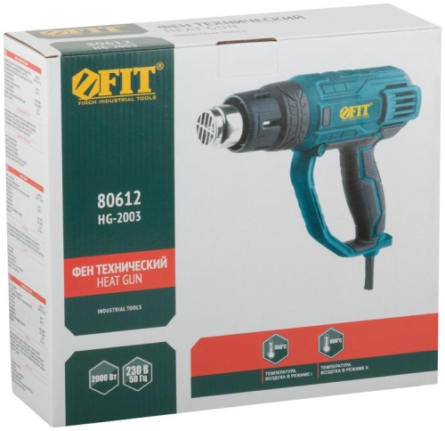 Фен технический 2000Вт 350/600град. 300/500л/мин FIT 80612 фото 3 Фен технический 2000Вт 350/600град. 300/500л/мин FIT 80612 фото 3