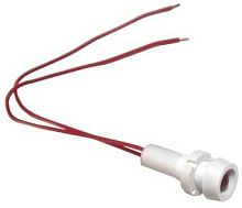 Светодиодная лампа СКЛ-15.2А-К-2-220, красная, выводы гибкие с наконечником под М3, 220В 50Гц/пост., диаметр посадочного отверстия 8мм, УХЛ2.1 | код A8021-78105541 | Каскад-Электро