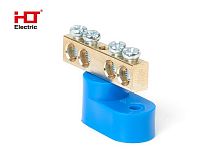 Шина N ноль на одном угловом изол ШНИ-6х9-4-У1-синий HLT | код 081-01-100 | HLT