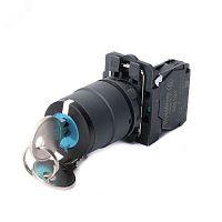 Переключатель SB5 в сборе модульный 22мм 2 позиции с фиксацией ключ 2пол 1НО | код SB5AG41 | Systeme Electric