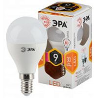 Лампа светодиодная LEDP45-9W-827-E14(диод,шар,9Вт,тепл,E14) | код Б0029041 | ЭРА