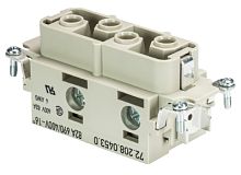 Розеточная контактная вставка REVOS POWER, Size 16H, винтовая фиксация, 4 полюса + РЕ, 690 V, 82 A, материал контактов: медный сплав, тип покрытия контактов: серебро | код 72.208.0453.0 | Wieland