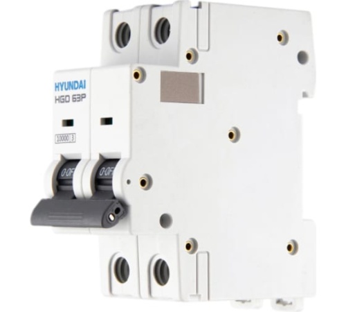 Автоматический выключатель HGD63U 2PMCS0000C 00004 2 полюса, 4А, ток к.з. 15kA, хар-ка C (STANDARD) | код 13.04.001311 | HYUNDAI