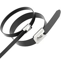 Хомут AISI 316 из нержавеющей стали с полимерным покрытием 4.6x200 HLT | код 084-01-504 | HLT