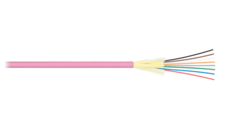 Кабель NIKOLAN волоконно-оптический, 16 волокон, многомодовый 50/125мкм, стандарта ОМ4, внутренний/внешний, распределительный, с плотным буфером, LSZH -40C нг(A)-HFLTx, маджента | код NKL-F-016M4I-00C-MG | NIKOLAN