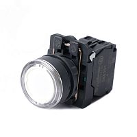 Кнопка SB5 с подсветкой в сборе модульная 22мм белая пластик 24ВDC 1НО | код SB5AW31B1 | Systeme Electric