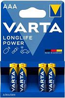 Батарея Varta Longlife power High Energy Alkaline LR03 AAA (4шт) блистер | код 1900505 | VARTA