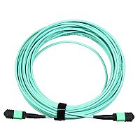 Сборка кабельная MPO-MPO, 12 волокон OM3, тип B (Key Up-Key Up), низкие потери, LSZH, 50 м, аква | код LAN-12M-12M/OM3B-50 | LANMASTER