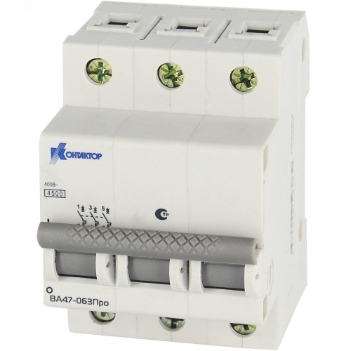 Выключатель автоматический трехполюсный 32A С ВА47-063Про 4.5kA | код 7000149 | Контактор