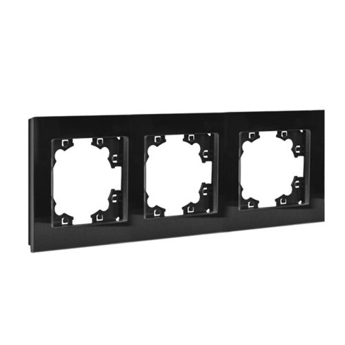 Афина рамка стеклянная трехместная универсальная, графит (еврослот) | код 2256 | Universal фото 2