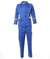 Костюм женский ДЮЙМОВОЧКА куртка, брюки, цвет василёк с жёлтым, р-р 60-62 120-124/158-164 | код 125539 | Эталон-Спецодежда