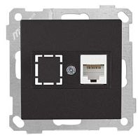 21 - Розетка 1хRJ-45 кат. 6 UTP, черный мат | код 2100-140-0184 | Mutlusan