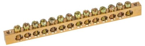 Шина NO-122-06 PEN "земля-ноль" 6х9мм 14/2 с креплениями по краям латунь | код. Б0047220 | Эра Шина NO-122-06 PEN "земля-ноль" 6х9мм 14/2 с креплениями по краям латунь | код. Б0047220 | Эра