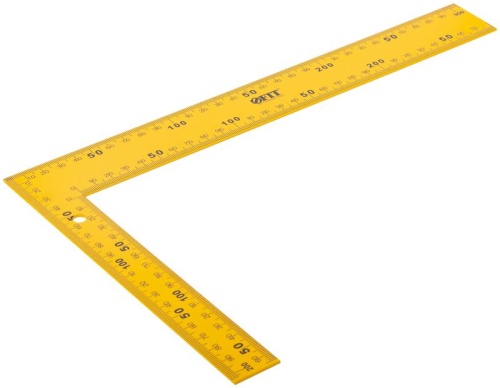 Угольник столярный цельнометаллический желтый, крашеная шкала 200 х 300 мм | код 19625 | FIT фото 2