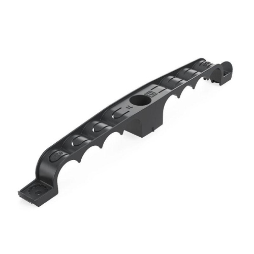 Держатель труб для прямого монтажа двусторонний на 8 мест чёрный d20 (20шт/120шт уп/кор) | код PR13.03295 | Промрукав