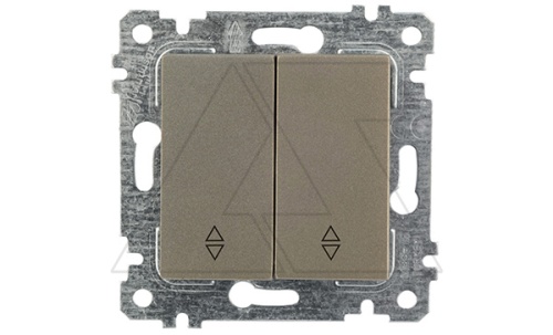 Rita - Переключатель двухклавишный, пруж. зажимы, антрацит | код 2200-404-0186 | Mutlusan