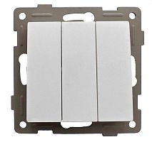 Выключатель трехклавишный Ugra, механизм, 10А, 250В, жемчуг | код С11В3-028 | GUSI ELECTRIC