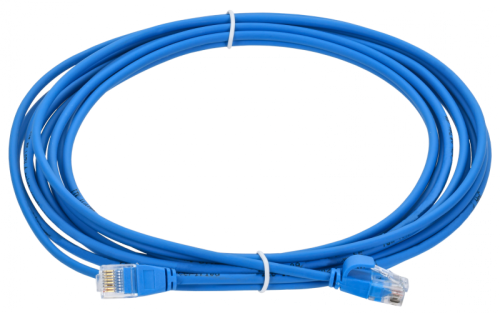 ITK Коммутационный шнур кат.5E UTP LSZH 3м slim язычок син. | код PC03-C5EUL-3M-SL-WT | ITK by IEK
