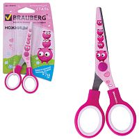 Ножницы BRAUBERG Kid Series, 130 мм, с цветной печатью Поросята, розовые, 232272 | код 232272 | BRAUBERG