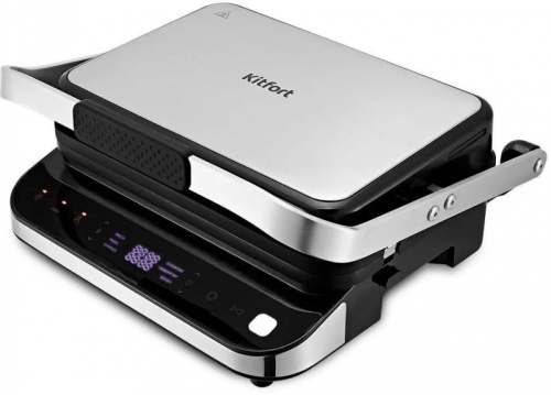 Электрогриль Kitfort КТ-1682 2000Вт черный/серебристый | код 1889655 | KITFORT