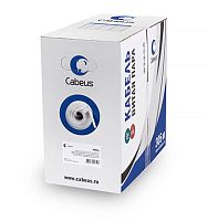 Cabeus UTP-4P-Cat.5e-SOLID-GY-LIGHT Кабель витая пара UTP (U/UTP), категория 5e, 4 пары 0,47мм (24 AWG), одножильный, PVC нг(А)-LS, серый (305 м) | код 9995c | Cabeus