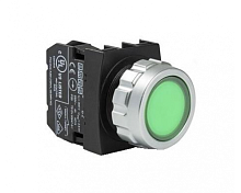 Кнопка круглая без фиксации, зеленая (2Н3), H202DY | код H202DY | EMAS