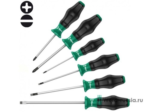 Набор отвёрток Kraftform Comfort 1334/6, 6 предметов | код WE-031551 | Wera