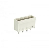 Вилочный разъем, вертикальный, на плату, шаг 5,00 мм, 4 полюса, фиксация на плате пайкой, 300V, 12А, без маркировки, цвет: серый, серия 8113 S G | код 25.330.3453.0 | Wieland