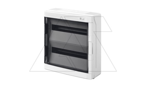 Щит навесной GALANT 2x18M, N/PE 4x 10x16+10x10mm2, дымчатая пласт. дверь, светло-серый RAL7035, 464x432x160mm, IP65 | код 1606-01 | Elektro-plast Nasielsk