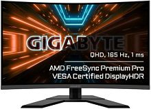 Монитор Gigabyte 31.5 G32QC A черный VA LED 1ms 16:9 HDMI HAS 350cd 178гр/178гр 2560x1440 165Hz DP 2K USB 7.8кг | код 1492050 | GIGABYTE