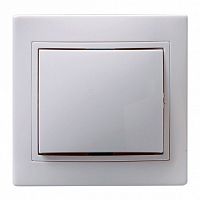 Выключатель 1-клавишный кнопочный КВАРТА, скрытый монтаж, белый | код. EVK13-K01-10-DM | IEK