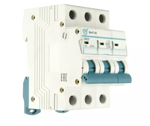 Автоматический выключатель ВА 47-29_3 полюса 1А ток к.з. 4.5кА хар-ка С ESQ | код 14.03.01.000016 | ESQ Автоматический выключатель ВА 47-29_3 полюса 1А ток к.з. 4.5кА хар-ка С ESQ | код 14.03.01.000016 | ESQ