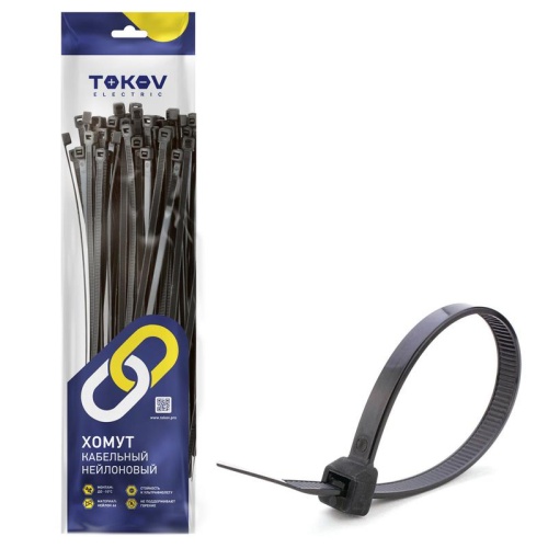 Хомут кабельный нейлоновый черн. 4.8х200 (уп.100шт) | код. TKE-HNS-4.8-200-B/100 | TOKOV ELECTRIC Хомут кабельный нейлоновый черн. 4.8х200 (уп.100шт) | код. TKE-HNS-4.8-200-B/100 | TOKOV ELECTRIC