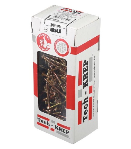 Саморез универсальный 40х4.0мм желт. (уп.200шт) | код 102245 | Tech-KREP Саморез универсальный 40х4.0мм желт. (уп.200шт) | код 102245 | Tech-KREP