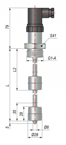 Датчик уровня поплавковый ПДУ-2Н.2.2100.300.G1 | код 138526 | ОВЕН