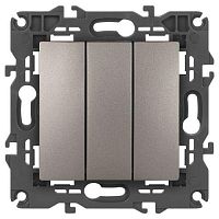 Выключатель 3-кл. Elegance 14-1107-16 250В 10АХ титан Эра Б0065799