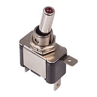 Тумблер 12V 25А (3c) ON-OFF однополюсный с красной LED подсветкой REXANT | код 36-4330 | REXANT