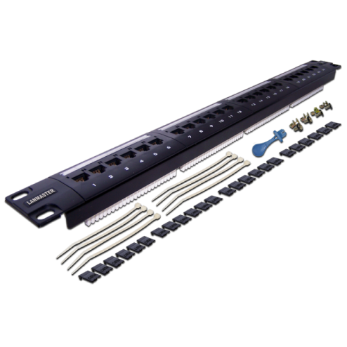 Патч-панель LANMASTER 24 порта, UTP, кат.5E, 1U | код LAN-PPL24U5E | LANMASTER