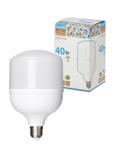 Лампа светодиодная T-40 Вт-230 В-6500 К–E27 (114x183 мм) НАРОДНАЯ | код SQ0340-1645 | TDM НАРОДНЫЙ Лампа светодиодная T-40 Вт-230 В-6500 К–E27 (114x183 мм) НАРОДНАЯ | код SQ0340-1645 | TDM НАРОДНЫЙ