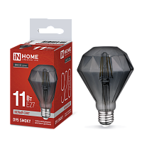 Лампа светодиодная LED-D95-deco smoky 11Вт 230В E27 4000K 920Лм бриллиант дымчатая IN HOME | код 4690612056111 | IN HOME