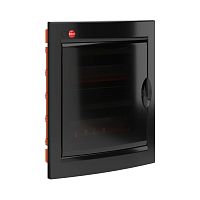 Щиток встраиваемый с дверцей24 мод.,IP41, черный, с клеммным блоком 63А и замком | код RB24B4TBDL | DKC