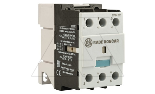 Контактор CNN 32 00 110V 50Hz, 3P, 32A/(50A по AC-1), 15kW(400VAC), 110VAC | код EAC603447 | Rade Koncar