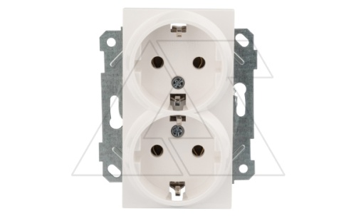 Rita - Розетка двойная 2x2P+E, белая | код 2200-202-0201 | Mutlusan Rita - Розетка двойная 2x2P+E, белая | код 2200-202-0201 | Mutlusan